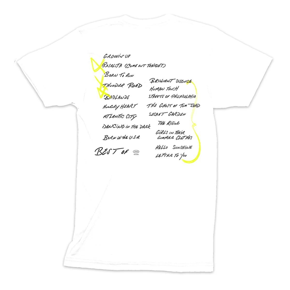 Best Of Bruce Springsteen White Tee - Image 2